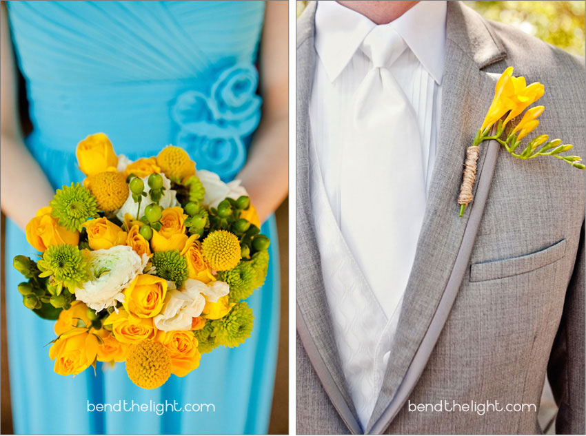 sample turquoise and yellow wedding motif