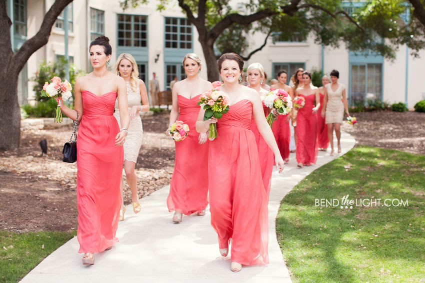 20 coral bridesmaid dresses hyatt hill country resort hotel wedding ceremony wedding reception san antonio tx