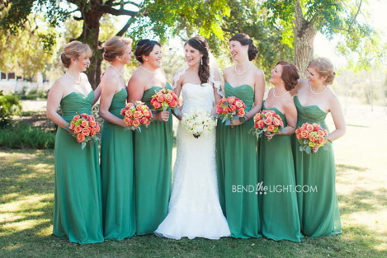 16-green-orange-bridesmaid-dresses-wedding-color-scheme-hofmann-ranch-castroville-tx