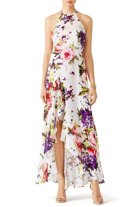 White Floral Maxi Dress by Jay Godfrey for $55 - $75 only at Rent the Runway